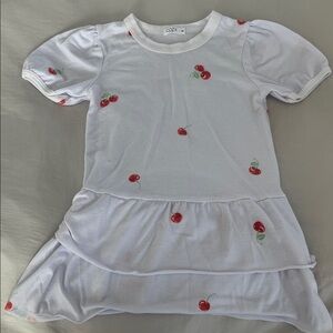 Cozii White Dress with Cherry Print 4T